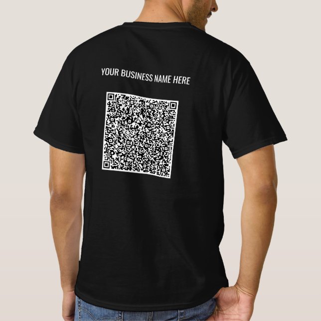Custom QR Code Text Promotional Business T-Shirt  (Back)