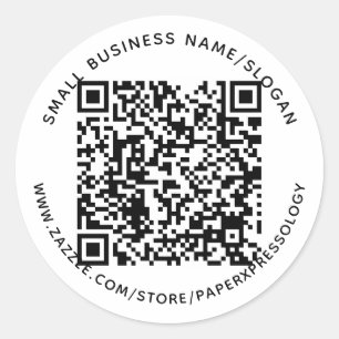 Custom QR Code Text Small Business Label Sticker