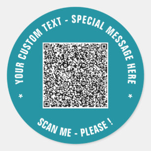 Custom QR Code Text Sticker Template Your Colours
