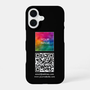 Custom QR Code Text Upload Your Own Logo to iPhone 16 Case