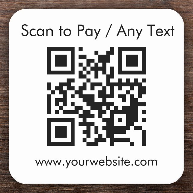 Custom QR Code / Text White Square Paper Coaster (Creator Uploaded)