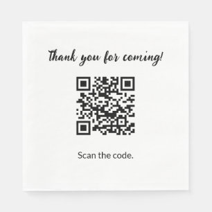 Custom QR Code Thank you for coming Napkin