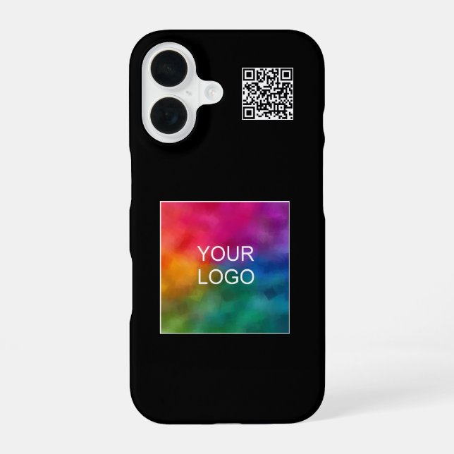 Custom QR Code Upload Your Own Logo Promotional iPhone 16 Case (Back)