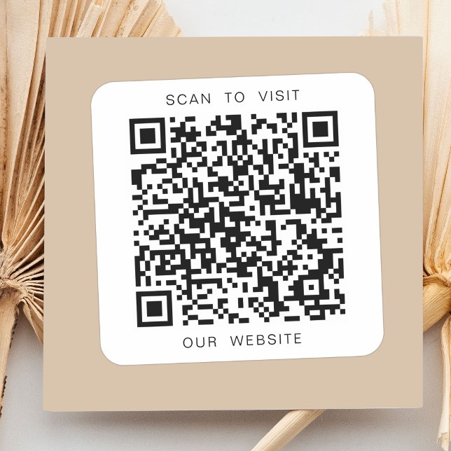 Custom QR Code Visit Our Website Black and White Square Sticker (Creator Uploaded)
