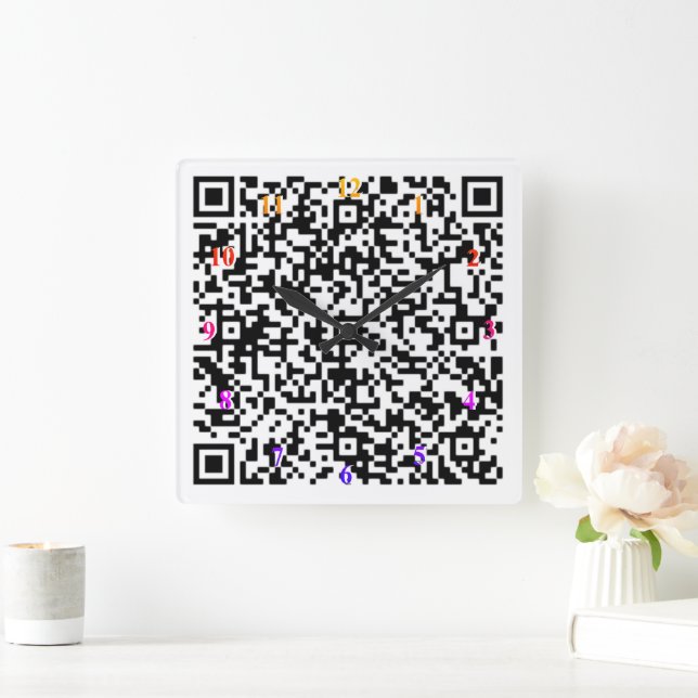 Custom QR Code Wall Clock Personalised Gift (Home)