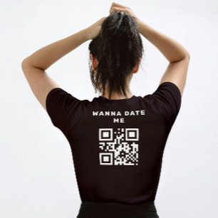 Custom QR Code wanna Date Me T-Shirt