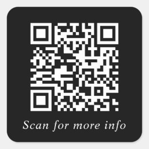 Custom QR Code Website Generator Black Square Sticker