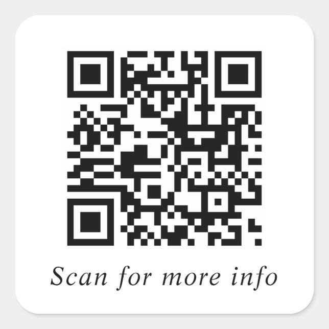 Custom QR Code Website Generator Square Sticker (Front)
