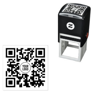 Custom QR Code With Logo Business Self-inking Stamp