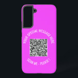 Custom QR Code Your Special Message Modern Gift Samsung Galaxy Case<br><div class="desc">Choose Colours and Font - iPhone Cases Your Special QR Code Info and Custom Text Personalised Modern Phone Cases Gift - Add Your QR Code - Image or Logo - photo / Text - Name or other info / message - Resize and Move or Remove / Add Elements - Image...</div>