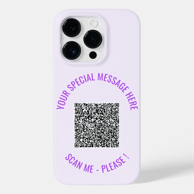 Custom QR Code Your Special Text iPhone Case  (Back)