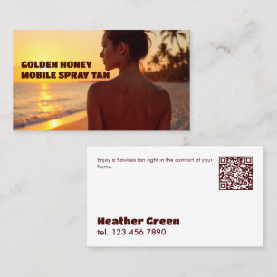 Custom QR Mobile Spray Tanning Business Card