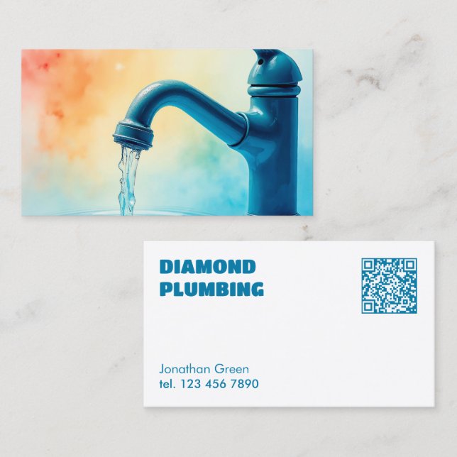 Custom QR Plumber Business Card (Front/Back)