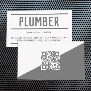 Custom QR Plumbing Business Card