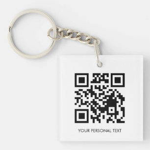 Custom QR Website Link Minimal Acrylic Design Key Ring