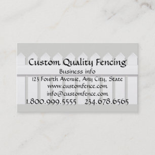 Custom Quality Fencing & Products Business Card