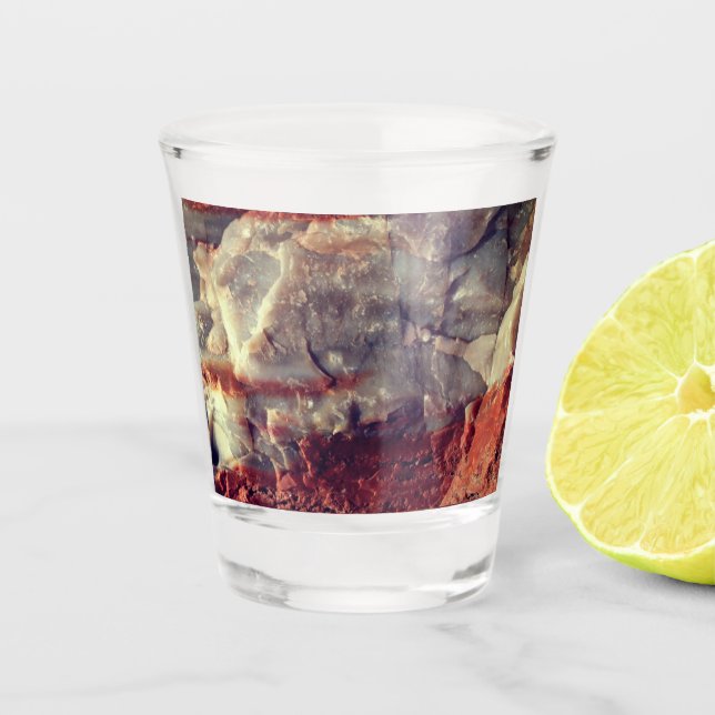 Custom Quartz Rock  Shot Glass (Front)