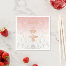 Custom QUEEN BEE Pink Rose Gold Beverage Cocktail