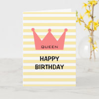 Custom Queen Happy Birthday Red Crown  Card