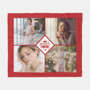 Custom Queen Mom Photo Collage Keepsake Fleece Blanket