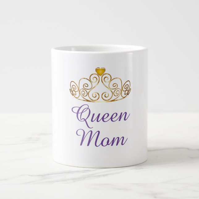 Custom Queen Mum Large Coffee Mug (Front)