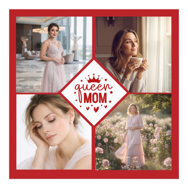 Custom Queen Mum Photo Collage Keepsake Print (Front)