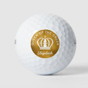 Custom Queen of the Green Gold Crown Golf Balls