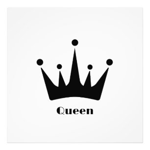 Custom Queen Text Black Crown Photo Enlargement