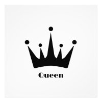 Custom Queen Text Black Crown Photo Enlargement
