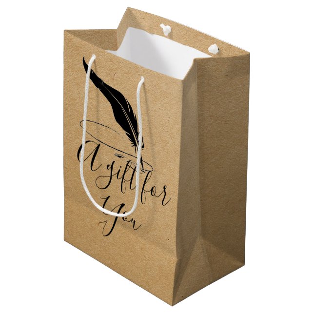 custom quill  medium gift bag (Front Angled)
