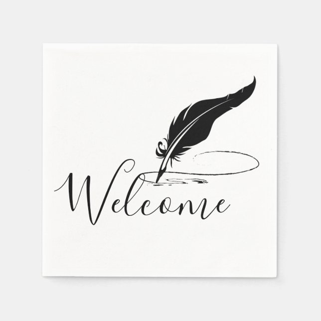 Custom quill pen  napkin (Front)