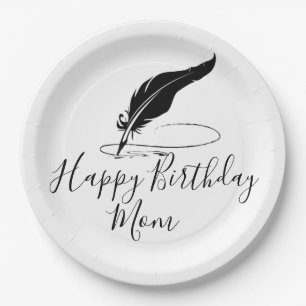 Custom quill pen  paper plate