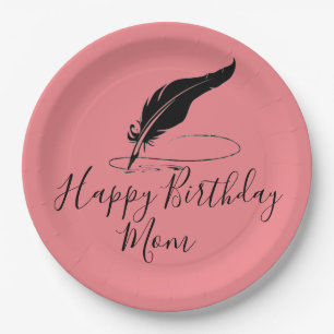 Custom quill pen paper plate