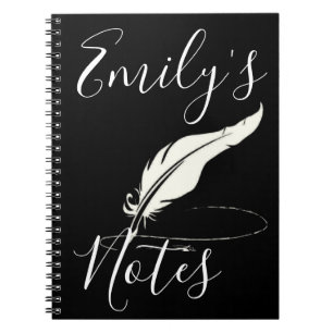 Custom quill pen personalised notebook