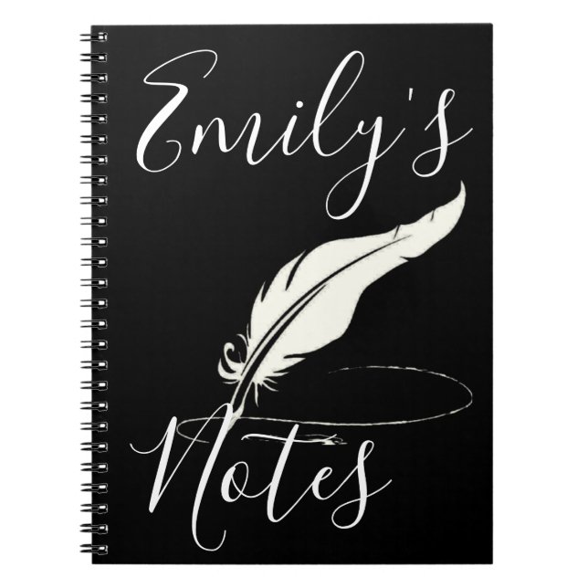 Custom quill pen  personalised notebook (Front)