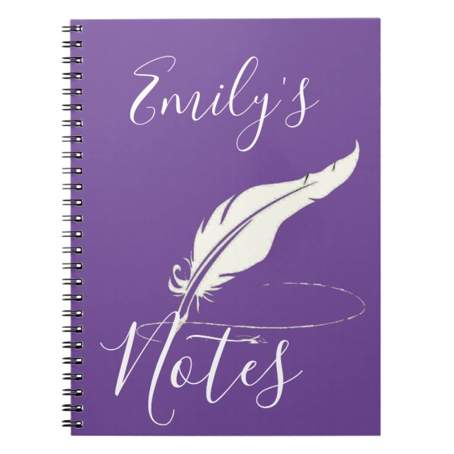 Custom quill pen  personalised notebook (Front)