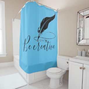 Custom quill pen shower curtain