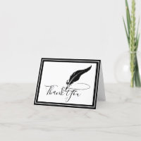 Custom quill pen  thank you card