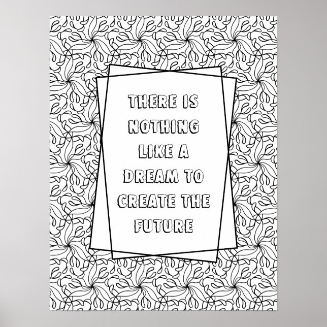 Custom Quote Adult Colouring Poster (Front)
