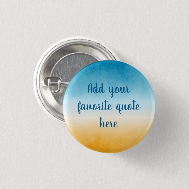 Custom Quote Beach 3 Cm Round Badge (Front & Back)