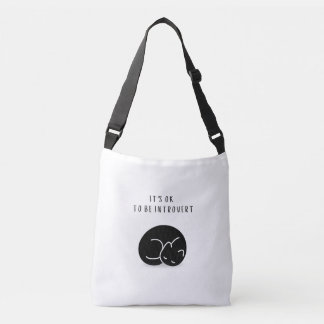 Custom Quote Black Cat It’s OK To Be Introvert Crossbody Bag