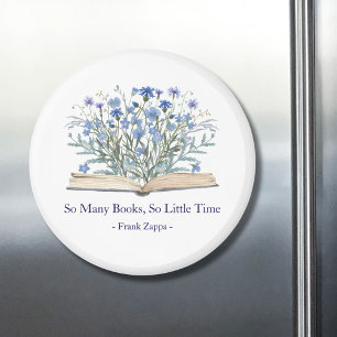 Custom Quote Blue Wildflowers Grow From Book Magnet
