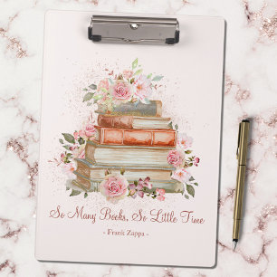 Custom Quote Books and Pink Roses Flowers Floral Clipboard