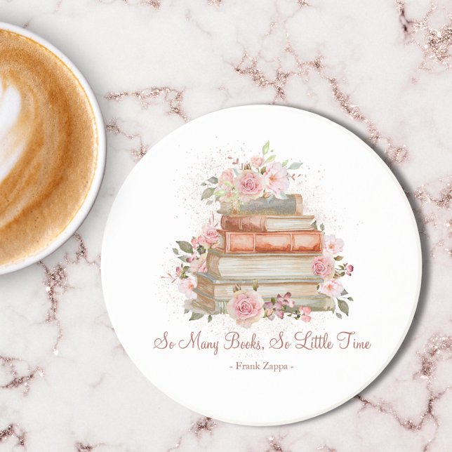 Custom Quote Books and Vintage Pink Roses Coaster (In situ)