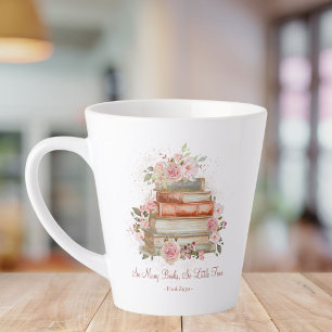Custom Quote Books and Vintage Pink Roses Latte Mug