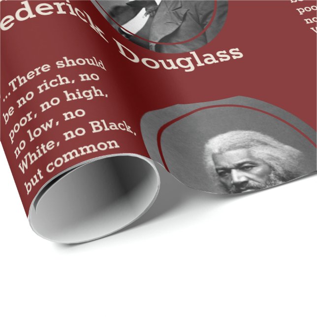 Custom Quote Burgundy FREDERICK DOUGLASS Wrapping Paper (Roll Corner)