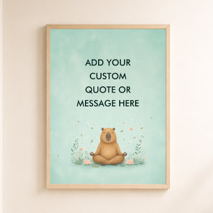 Custom Quote Camping Capybara Funny Animal  Poster