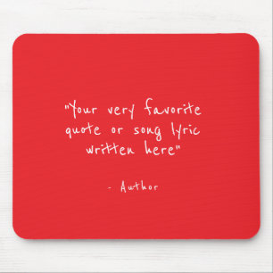 Custom quote - create your own red mouse mat