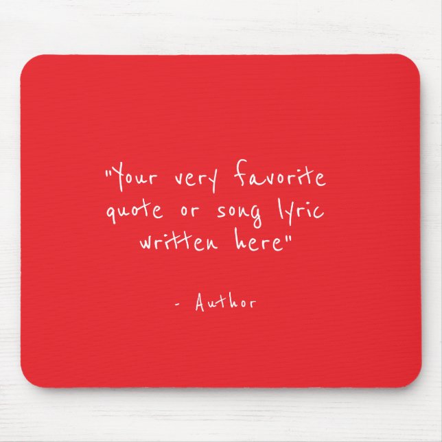 Custom quote - create your own red mouse mat (Front)
