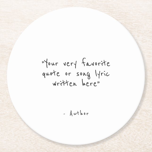 Custom quote - create your own  round paper coaster (Front)